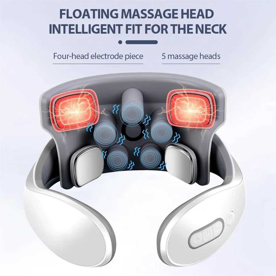Other Massage Items Smart Pules Neck Massage Intelligent Electric Rechargeable Heating Hot Pressing Magnetic Tens Pulse Neck Massage InstrumentL4717