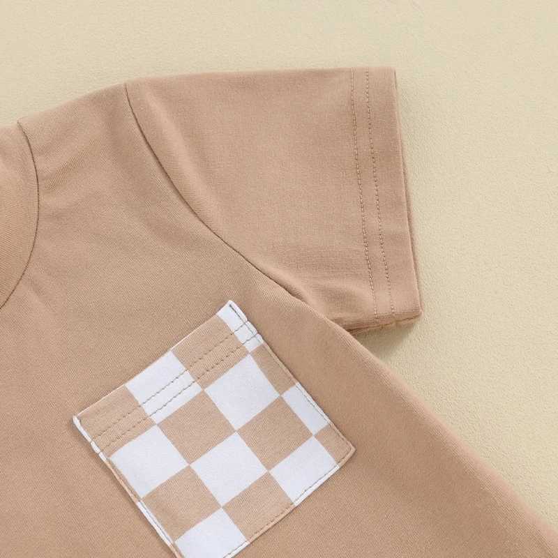 Clothing Sets 2Pcs Baby Boy Summer Outfits Casual Short Sleeve Tops + Checkerboard Printed Shorts Set Toddler Boys Clothes