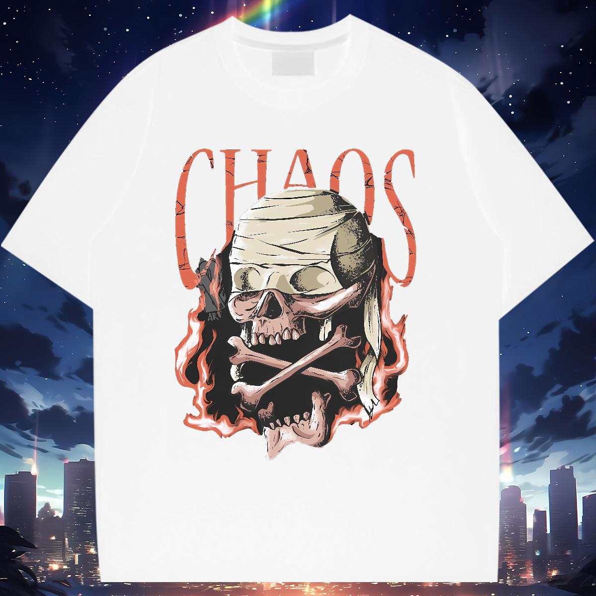 High Quality T-Shirts Skeleton 230g Cotton Summer Casual Breathable Crew Neck Men Clothes T-Shirt Designer Fashion Custom Print Oversized Clothings