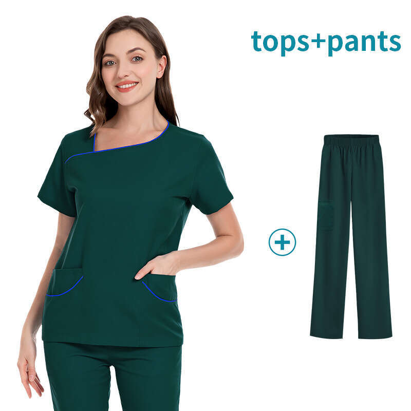 Scrub Set New Product Long Non-ironing Gentle Wind High Elasticity French Solid New Pattern Temperament Ventilation Waist Bifurcated Loose Sexy Short