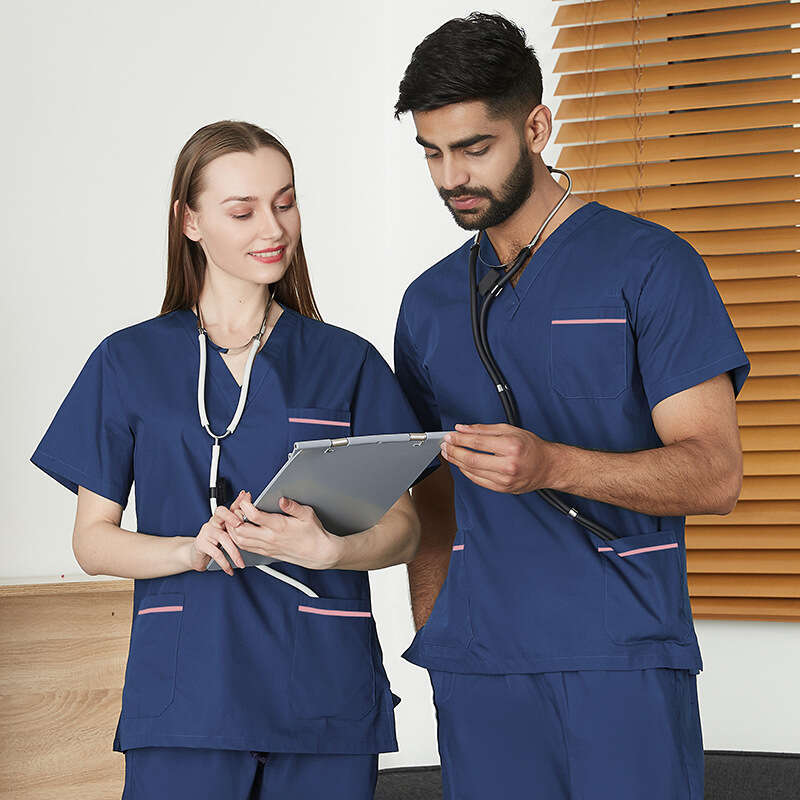 Two Piece Set Women Scrubs Undefined Zip Up New Arrival New Product French Show Thinness Non-ironing New Pattern Ventilation Waist Short