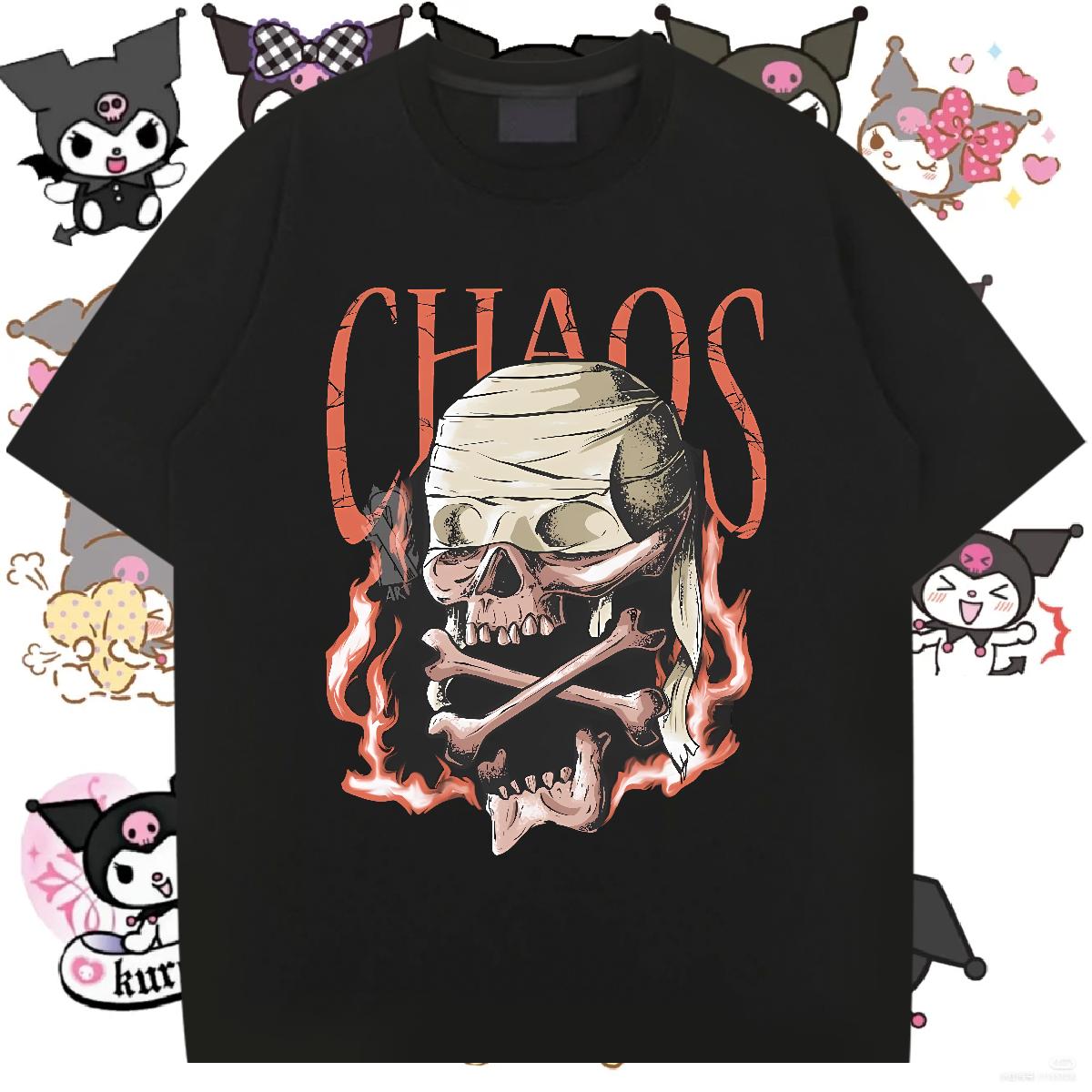 Cool Men Tshirts Skeleton 230g Cotton Crew Neck Cotton Sport T-Shirts Custom Cartoon Fashion Tops Tees