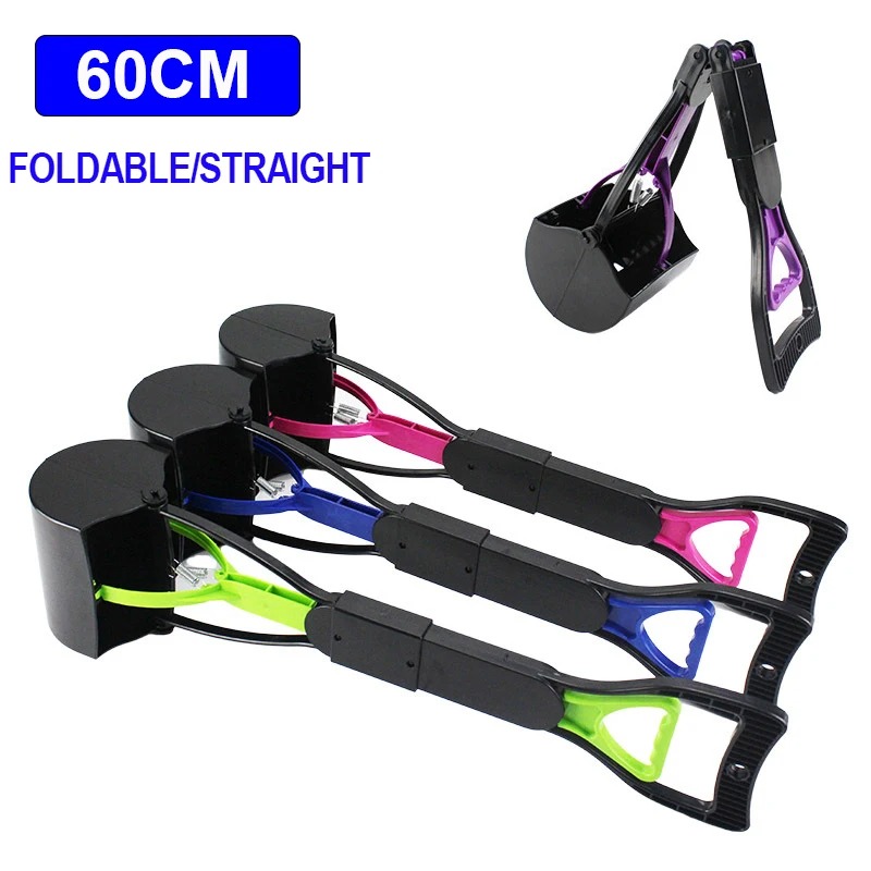 Long Handle Scooper Dog Cat Picker Jaw Poop Scoop Pick Up Clean Waste Cleaning Tools Pet Supplies 60CM Free shipping