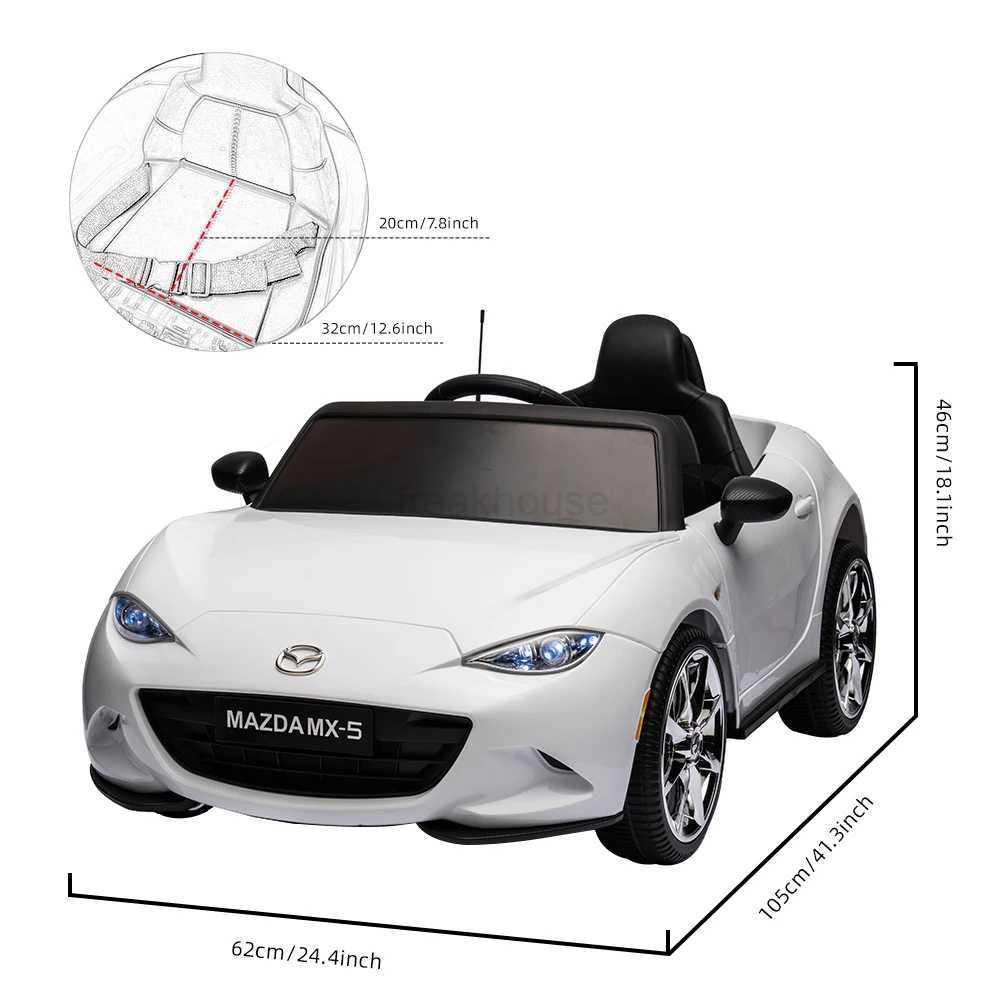 12V Kids Ride on Car Mazda Licence Power Wheels Battery Car Toys with Remote Control Bluetooth Music 2 Lockable Doors LED LightsCL240717