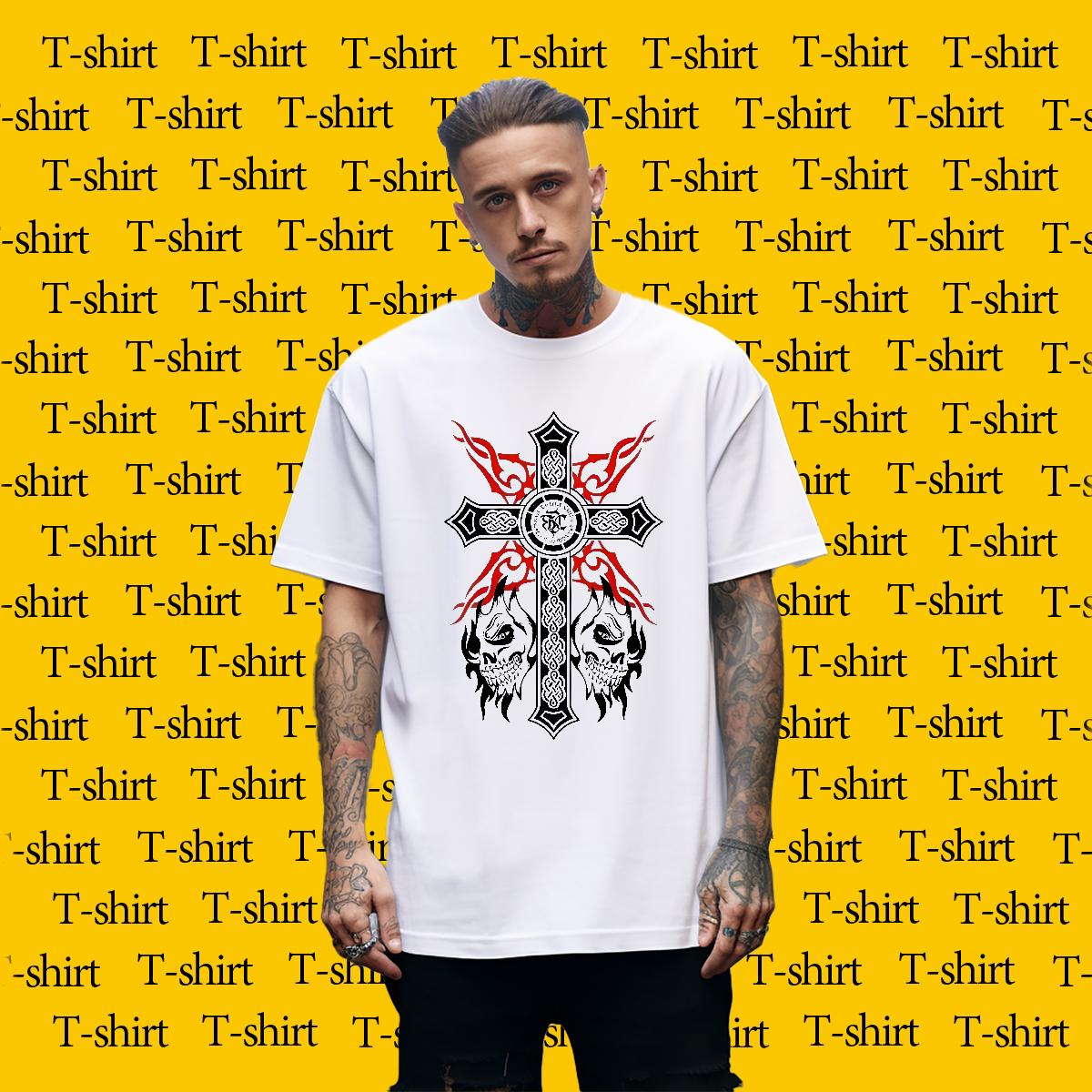 5A Mens T Shirts fathion 230g 100% Cotton Daily Wear Breathable Short Sleeve Mens Tshirts Casual New Custom Printed Tops