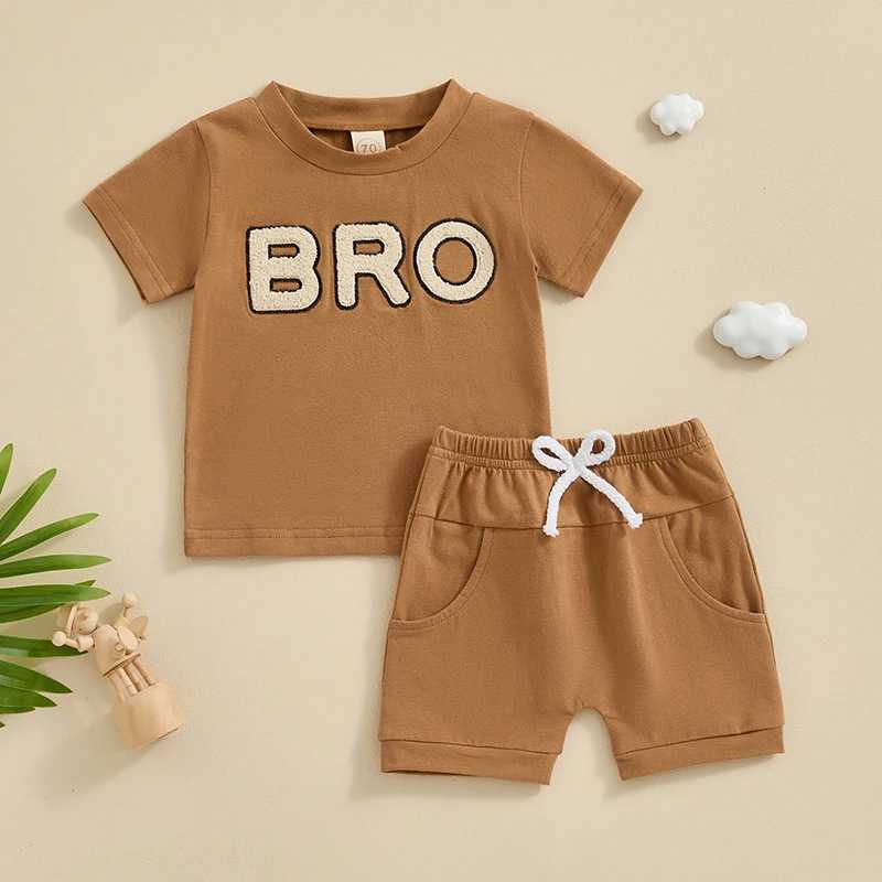 Clothing Sets Toddler Boys Summer Costume Outfit Fuzzy Letter Embroidered Short Sleeve T-Shirts Tops and Shorts 2Pcs Kids Clothes Set