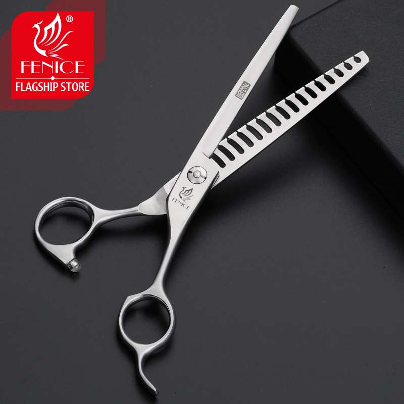 Fenice 6.75 inch Pet Dogs Gromming Scissors Reversed Tooth Shark Thinning Shears Animals Cat Barber Cutting Tools Rate 85%