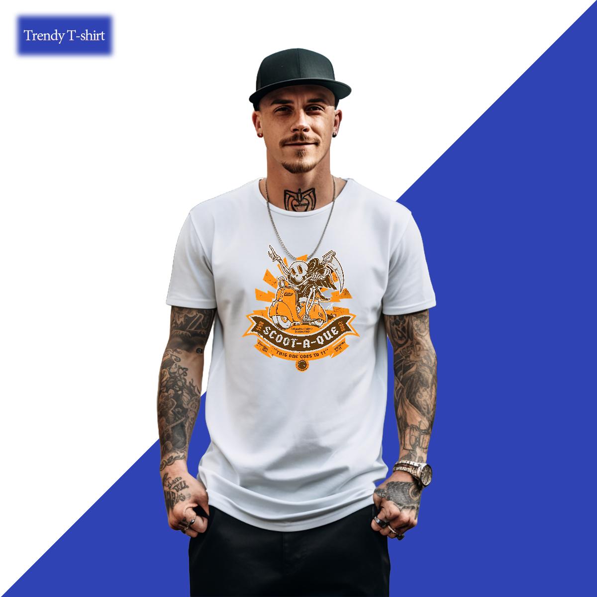 2024 Designer T-Shirts Skeleton 230g Cotton Cartoon Printing S-4XL Mens Tshirts High Street Hip Hop Cotton Breathable Soft Popular Tee Shirt