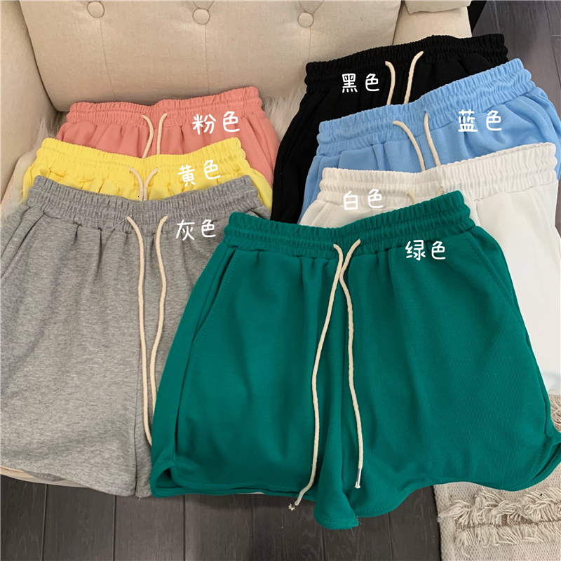 Trimming shape slimming loose sports pants versatile casual straight leg drawstring shorts