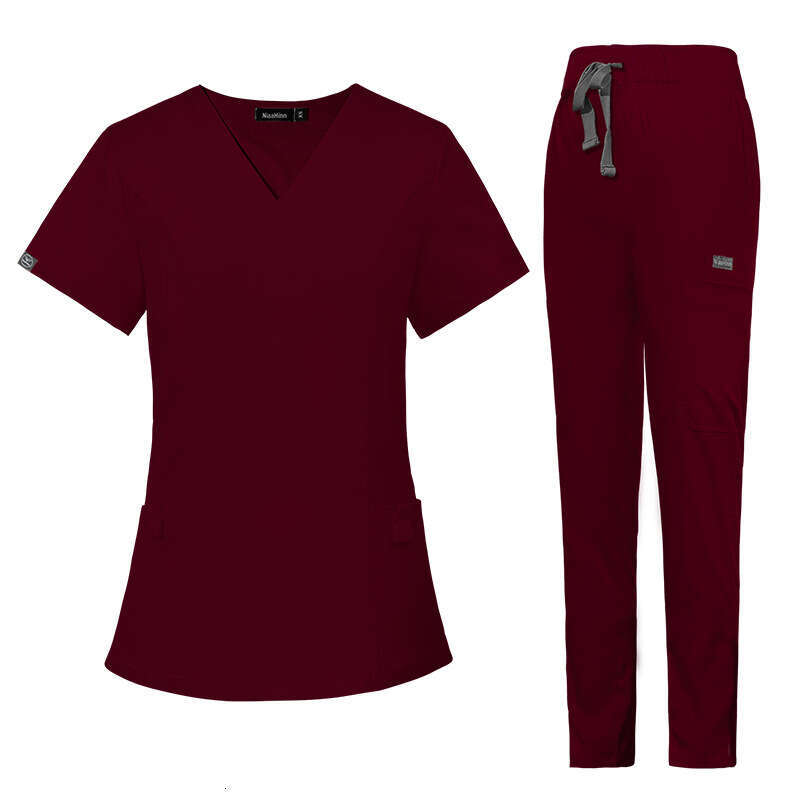 Niaa Hinn Scrubs for Women Uniform Zip Up Scrubs Set New Arrival New Product Non-ironing Show Thinness Long Versatile Popular Printing Loose Waist