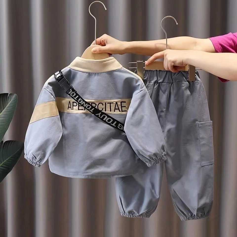 Clothing Sets Boys Sports Set Boys Autumn Childrens Sweater Autumn Baby Spring and Autumn Korean Edition Two Piece Set Fashionable