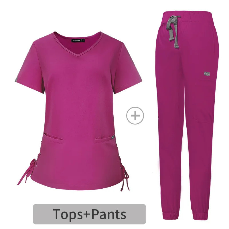 Slim Fit Uniforms Women Scrubs Sets Doctors Nurse Accessories Hospital Dental Clinic Beauty Salon Pet Shop Work Clothes 240716