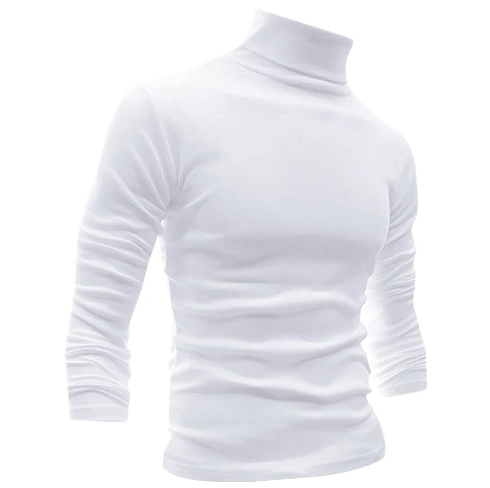 CNLONGBIDA Men's Sweaters Cotton Spandex Material LARGE Elastic Turtleneck Pullover Sweaters, Slim Fit Long Sleeve Knitted Casual Sweatshirts for