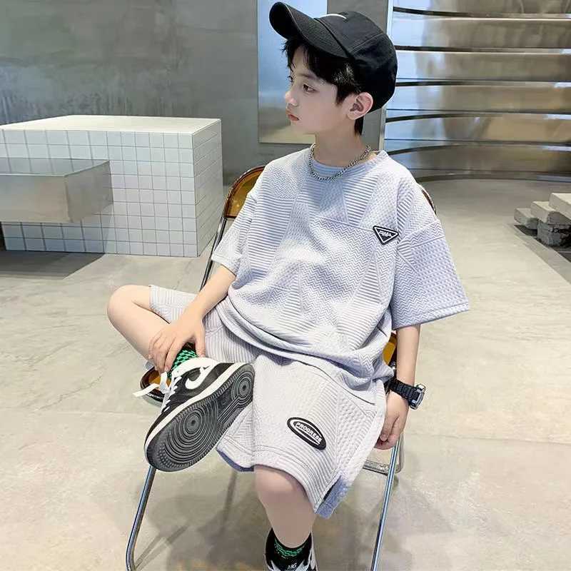 Clothing Sets Summer Toddler Short Sleeves Shorts Set Baby Boys Cotton Pullover T-shirt+Shorts Two-piece Suit4 6 8 10 11 14Y Kids Outfits