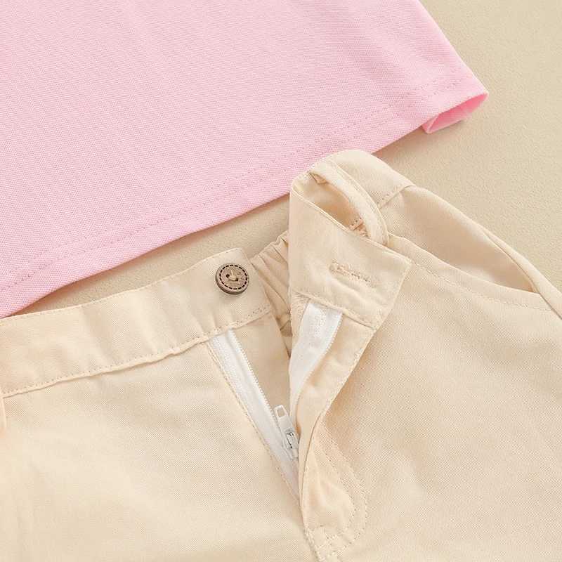 Clothing Sets Toddler Girls Boys Summer Outfits Clothing Sets Short Sleeve Lapel Button Up Shirt Tops and Solid Color Shorts Sets