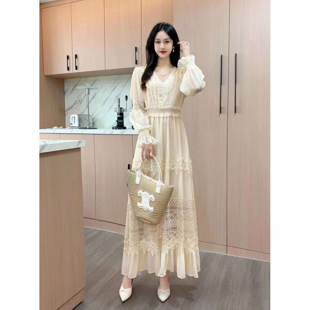 Waist Tied Dress, Spring/summer Womens Clothing, Early 2023, New Heavy Industry Large Swing Long Skirt, Elegant and Unique Skirt Temperament Oversize 