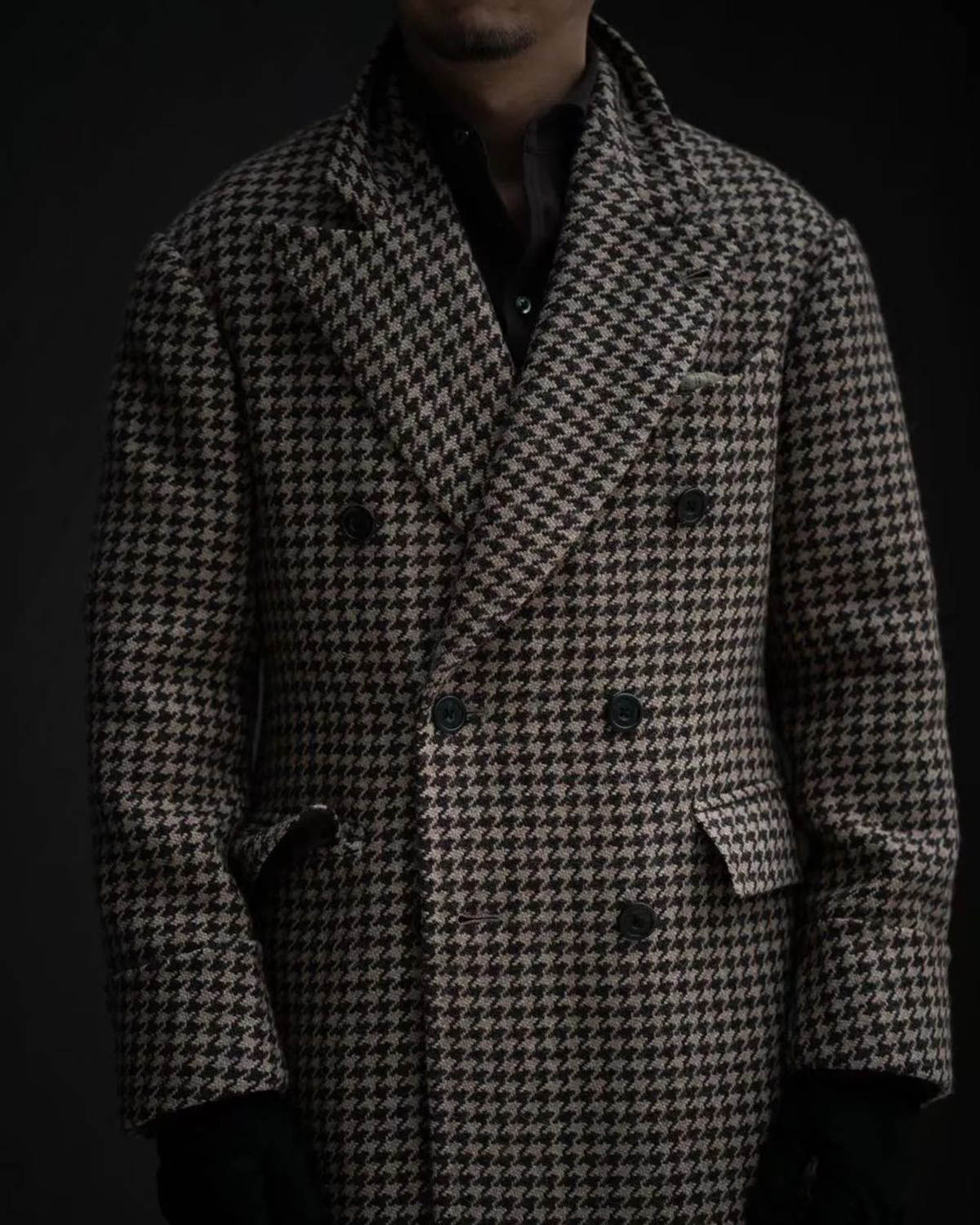 Formal Color Collision Men Suits Thick Wool Custom Made Double Breasted Tuxedos Peaked Lapel Blazer Back Vent Business High Quality Popular Cheap Long