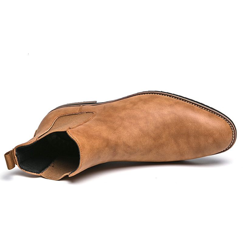 British Style For Men Ankel Business Dress Boots Antumn Bota Masculina Split Leather Shoes