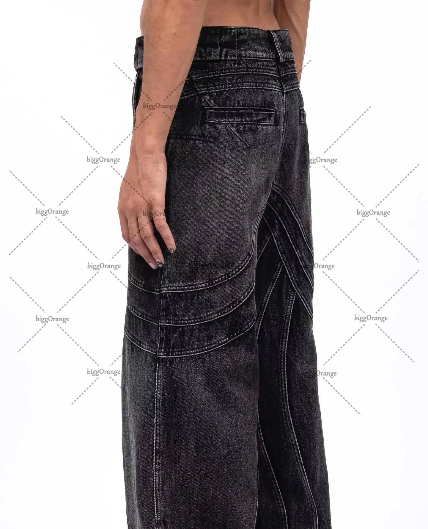 Y2K Punk Hip Hop Jeans Men Women Streetwear Work Clothes Ripped Style Loose Washed Clothing Men Floor Mopping Pants 240708