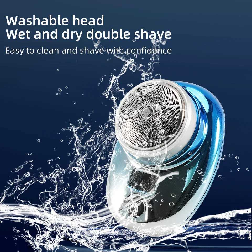 Portable Electric Shaver USB Rechargeable Mini Shave Electric Razor Pocket Shaver Waterproof Shaver Smart LED displayB240709
