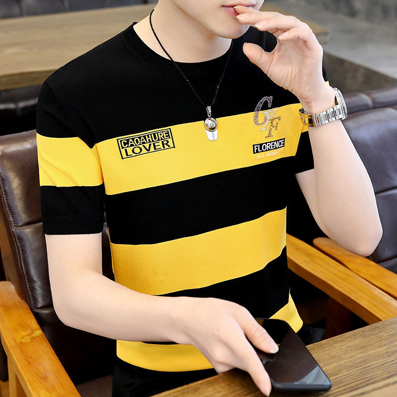 2024 Men's Summer High end Casual Pure Cotton Comfortable Thin Round Neck Short Sleeve T-shirt
