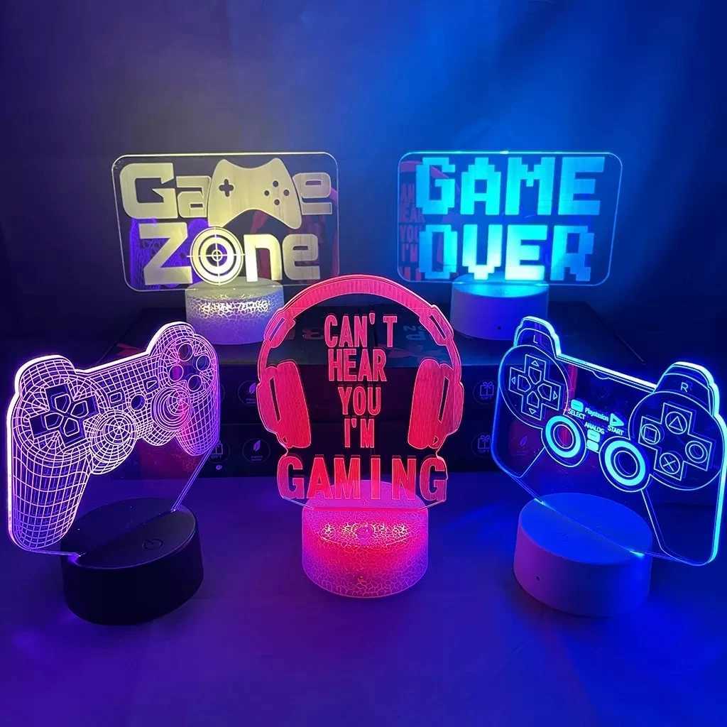 3D LED Gaming Setup RGB Lamp USB Powered Gaming Room Childrens Lamp Bedroom Night Lights LED Table Lamp Indoor Lighting GiftsCL240718