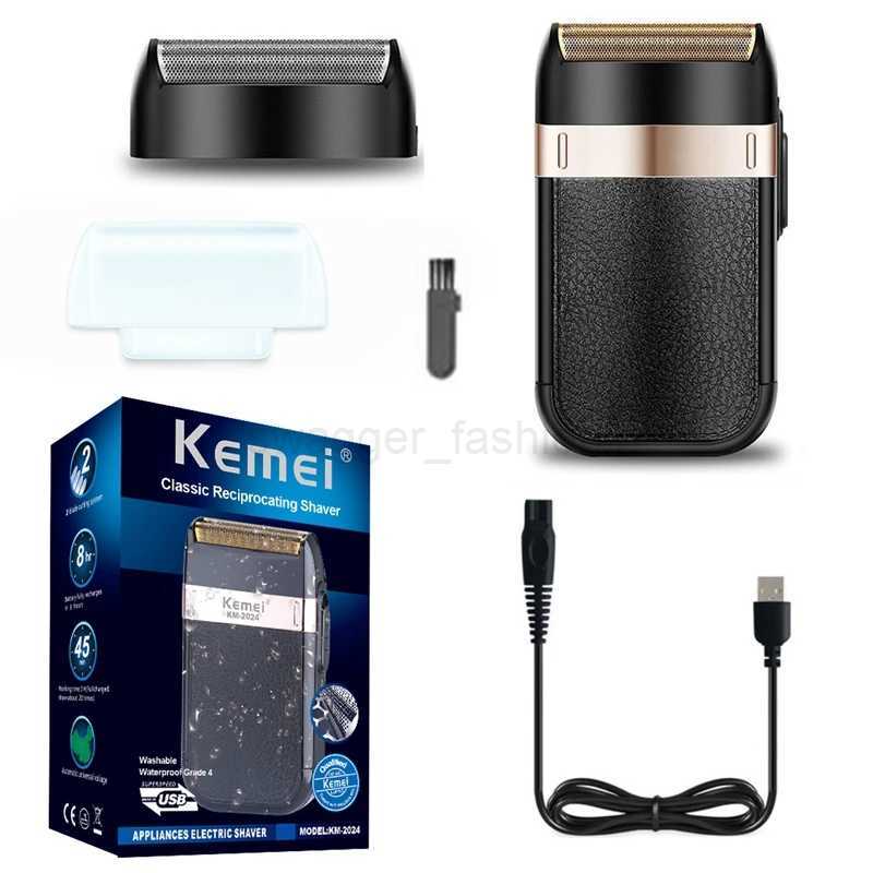 Original Kemei Rechargeable Shaver For Men Waterproof Electric Shaver Beard Machine Bald Head Electric Razor With Extra MeshB240709