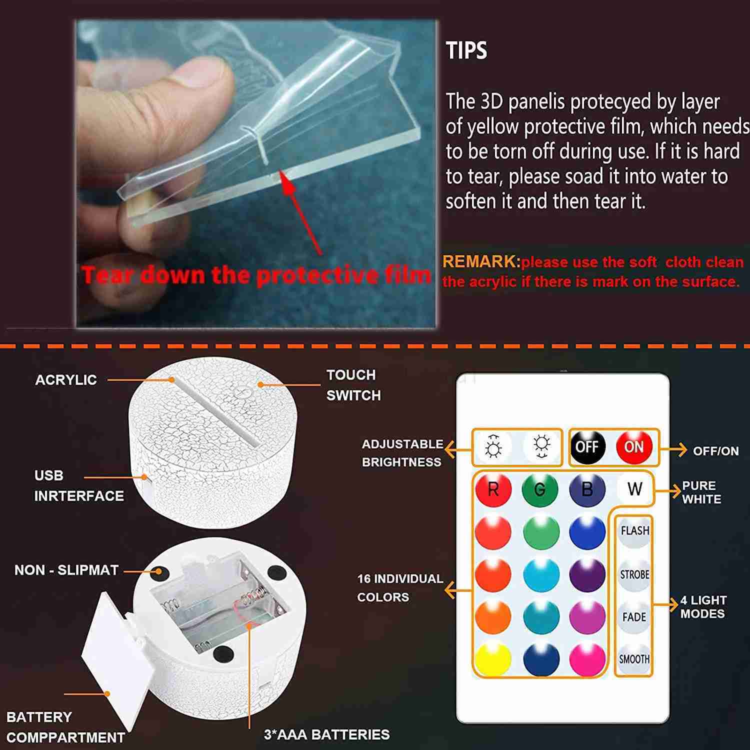 3D LED Gaming Setup RGB Lamp USB Powered Gaming Room Childrens Lamp Bedroom Night Lights LED Table Lamp Indoor Lighting GiftsCL240718