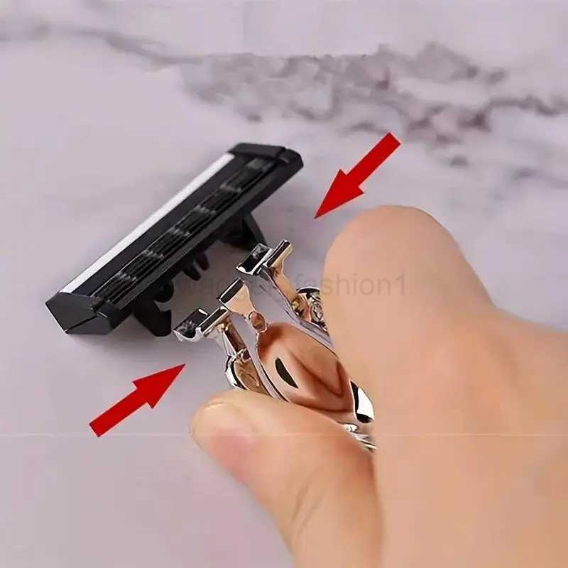 Gold Pattern Razor Classic 6 Layer Safety Razor for Mens Shaving Womens Hair Removal Shaving Blades Manual ShaverB240709