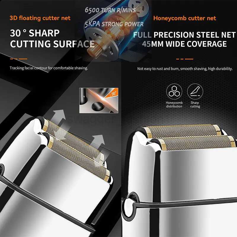 Kemei Tx5 Pro Metal Housing Barber Shop Hair Electric Shaver For Men Beard Bald Head Shaving Machine Rechargeable Electric RazorB240709