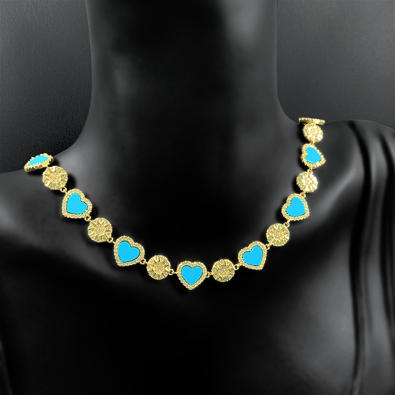 A top brand love heart designer necklace women nice charm blue stone shine crystal dia sailormoon gold nature whale choker necklaces jewelry gift