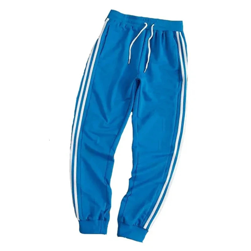 Casual Mens Drawstring Elastic Waist Two stripes Pocket Pants Sports Pants Sweatpants 240715