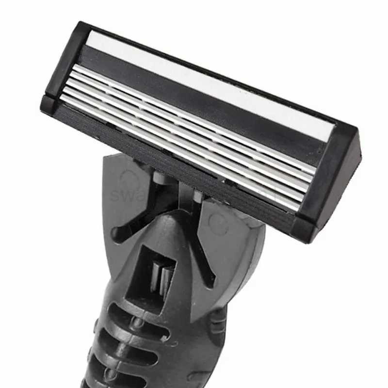 5PCS Shaving Machine For Men Five Layer Stainless Steel Manual Shaver Old Style Blades Replacement Cutter Head Tool HoldersB240709