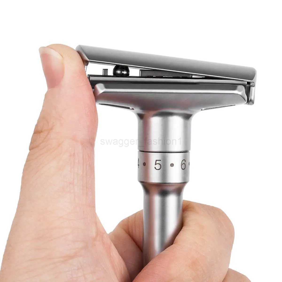 New Adjustable Safety Razor Mens Folding Shaving Double Edge Classic Safety With 5 PCS Titanium Coated Blades Shaver Razor BladeB240709