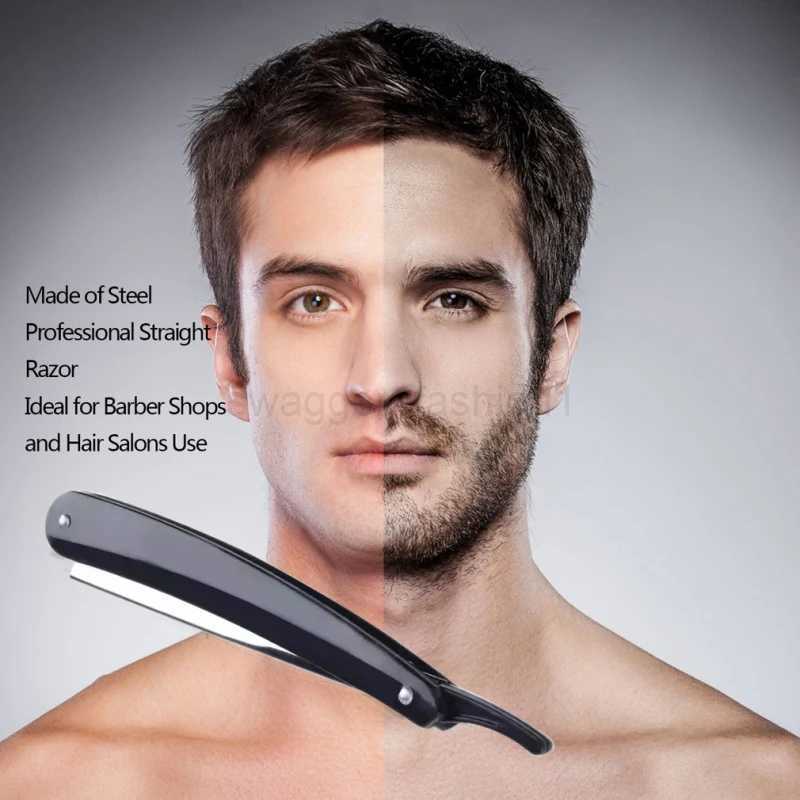 1/2/3PCS Colors Professional Manual Shaver Straight Edge Stainless Steel Sharp Barber Razor Shaving Beard Cutter with BladeB240709