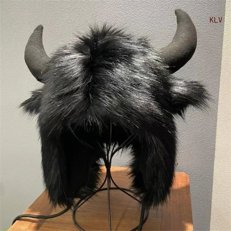 and Warm Cotton Leifeng Hat with Furry Decoration Perfect for Outdoor Activities Adults Women Men Ear Cotton Hat 240712