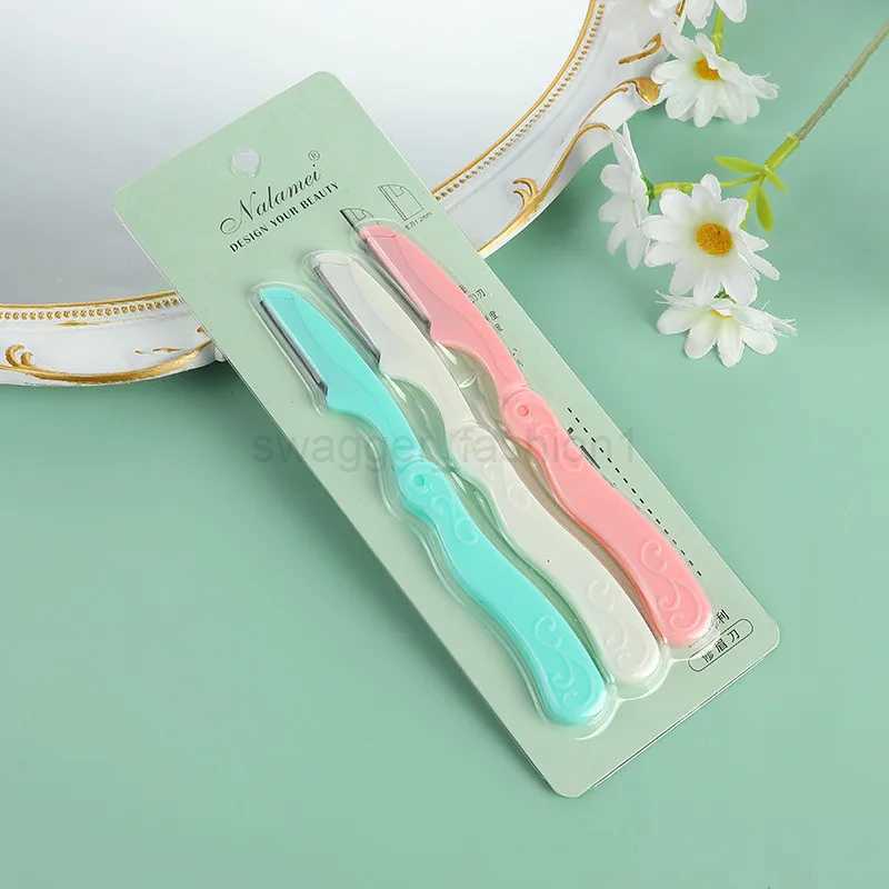 Women Face Care Hair Removal Tool Makeup Shaver Knife Eyebrow Trimmer Safe Shaving Rezors (3pcs/lot)B240709
