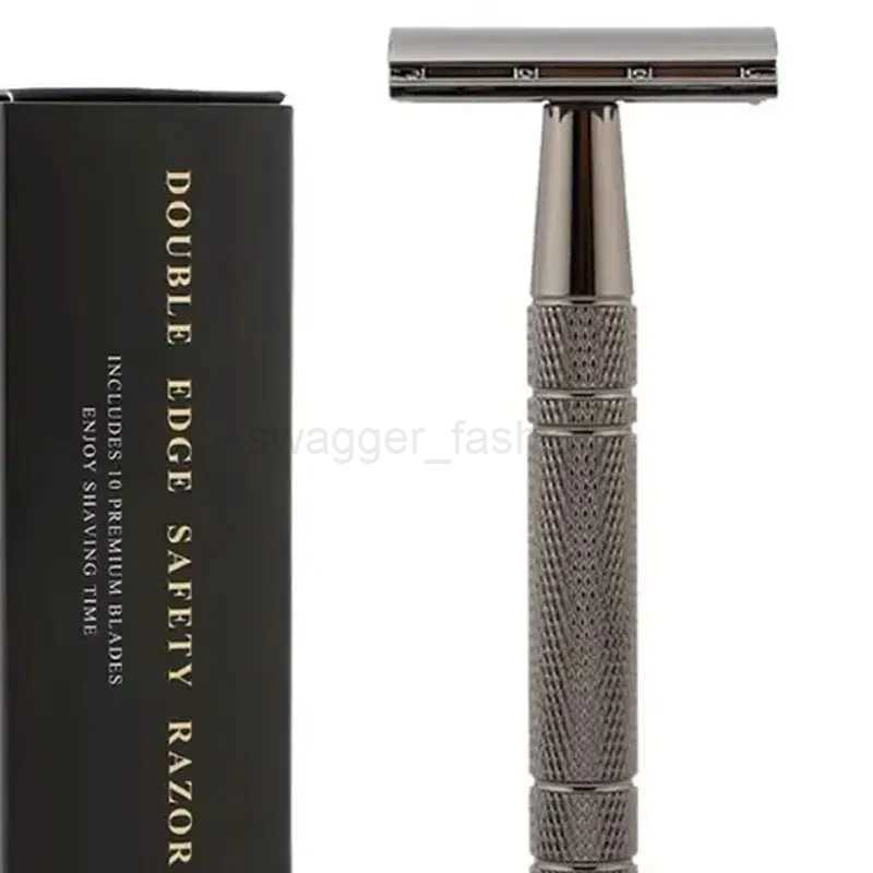 1 Set Vintage Classic Double Edge Safety Razor for Mens Shaving Womens Hair Removal 10 Shaving Blades Manual ShaverB240709