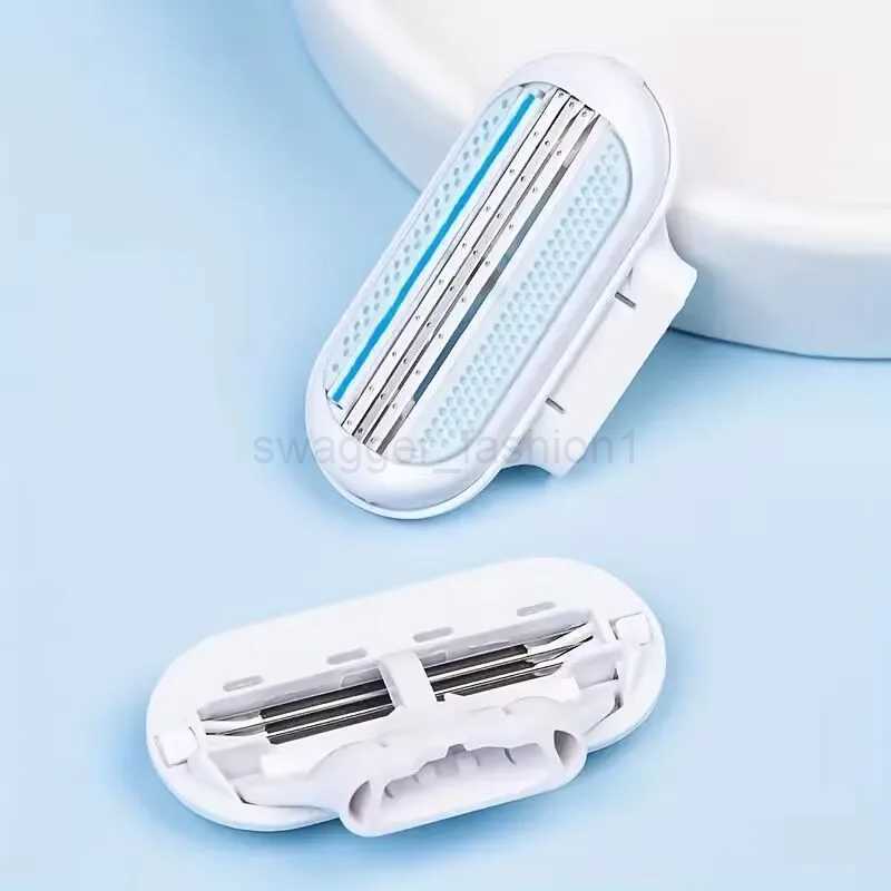 Beauty Safety Razor For Women 3-Layers Replacement Blades Womens Shaver With Lube Strip Safety Shaving Set Classic ShavingB240709