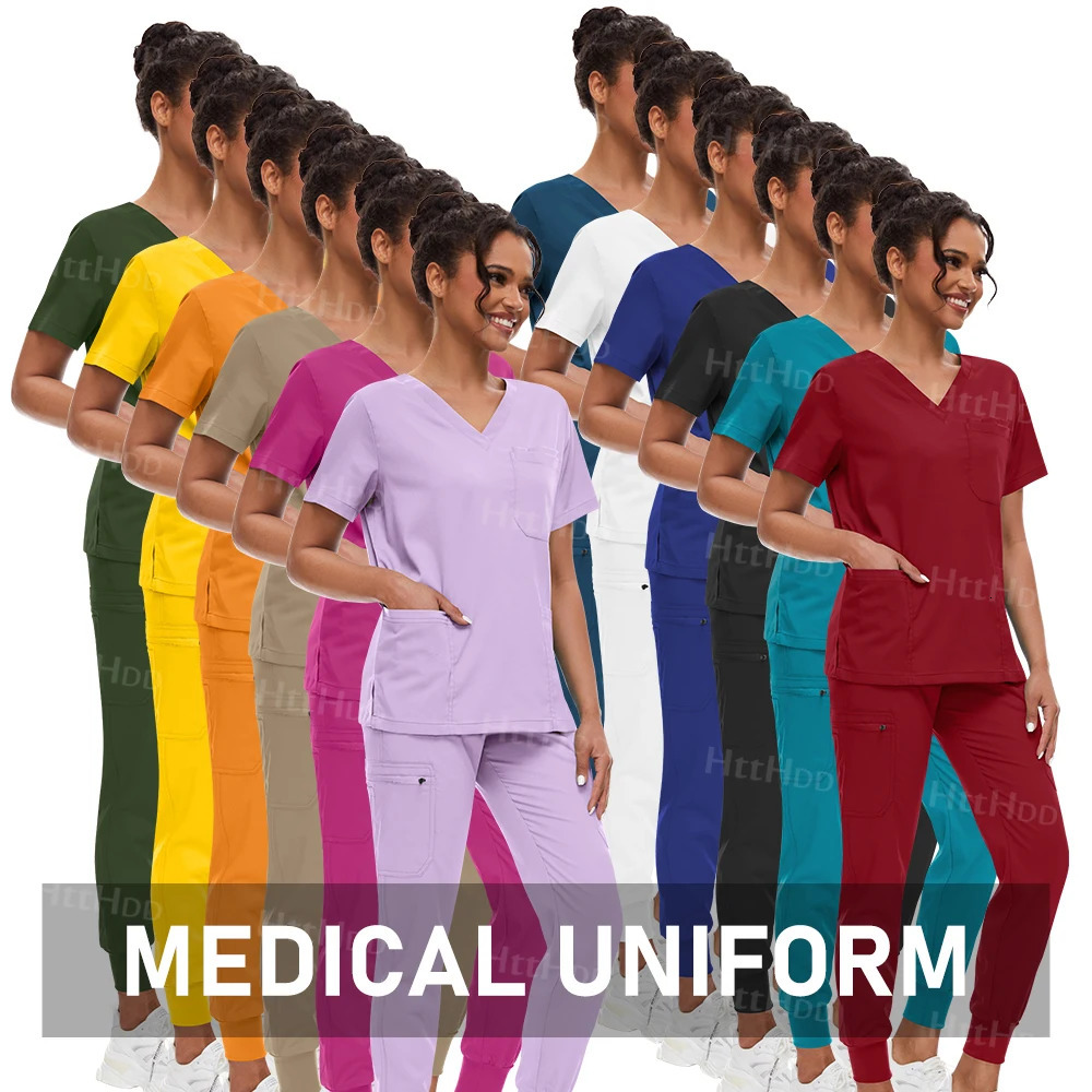 Scrub Sets Uniform Women Joggers Hospital Accessories Gown Pharmacy Healthcare Work Wear Unisex Mens Scrub Soft 240708