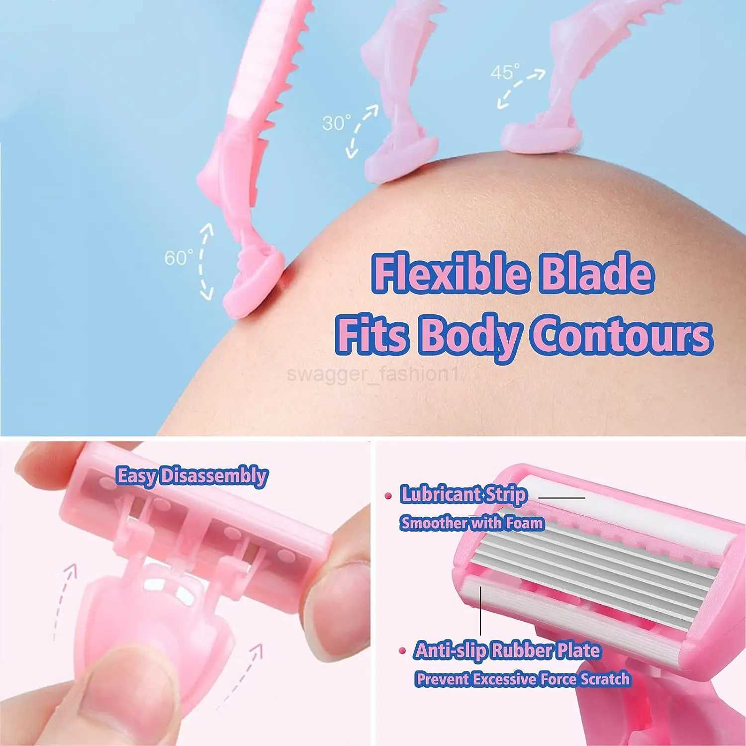 High Quality Men Safety Razor Blade 6-Layer Germany Stainless Steel Shaving Blades Manual Shaver Head B240709