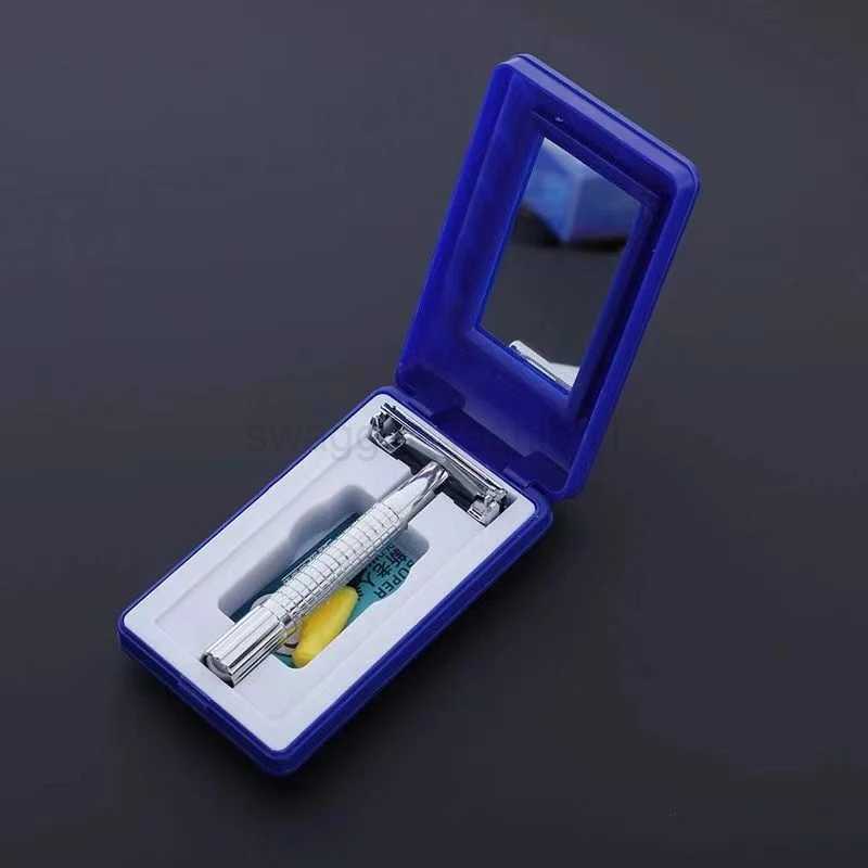 Traditional Safety Manual Razor T-type Razor for Men Classic Butterfly Double Edge Shaving Razor Chrome Sharp ShaverB240709