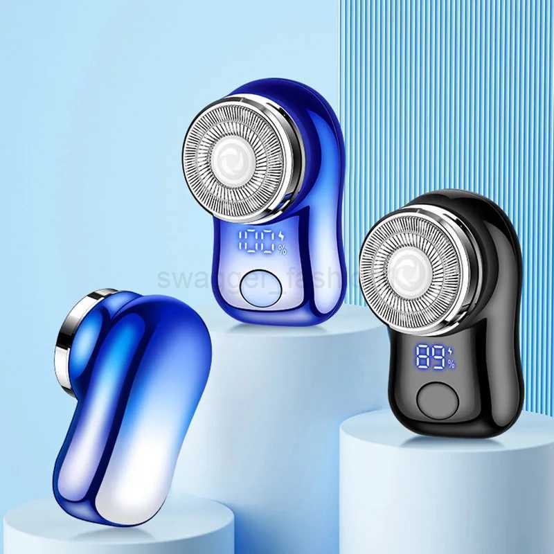 Mini Electric Shaver for Men Portable Beard Knife TYPE-C Charging Shavers Face Body Razor with Digital Power DisplayB240709