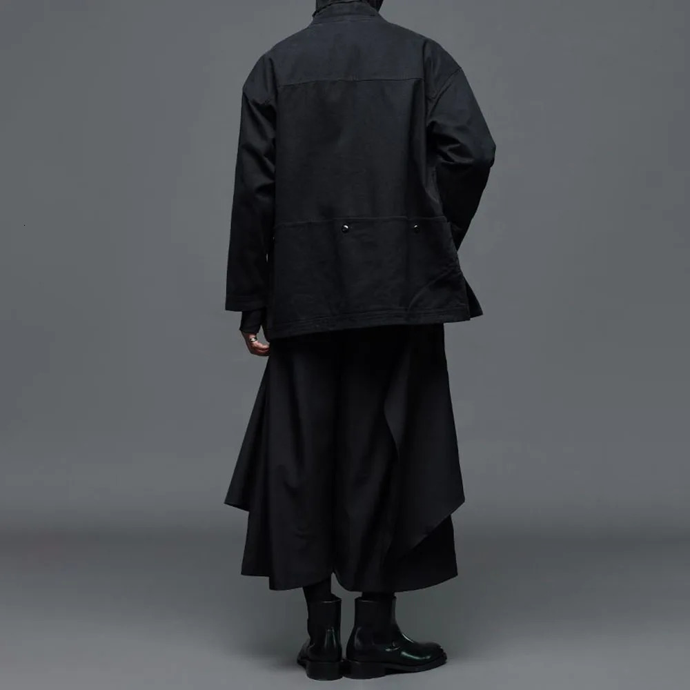 Y2k Irregular Double-Layer Casual Skirt Pants Japanese Harajuku Streetwear Personality Versatile Samurai Skirt Unisex 240708