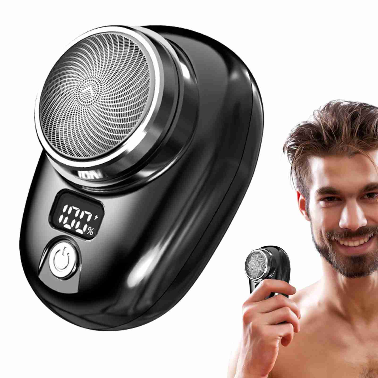 Travel Electric Shaver Pocket Electric Razor For Portable Men Mini Beard Shaver LCD Power Display Rechargeable Travel Home RazorB240709