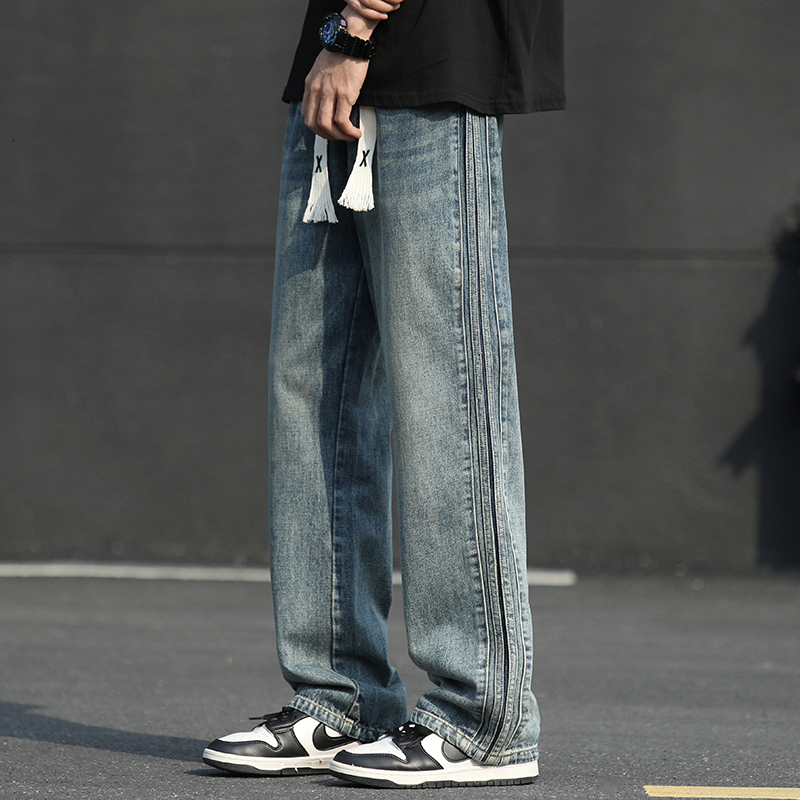 2024 new jeans men's straight leg loose casual Korean version trendy versatile pants