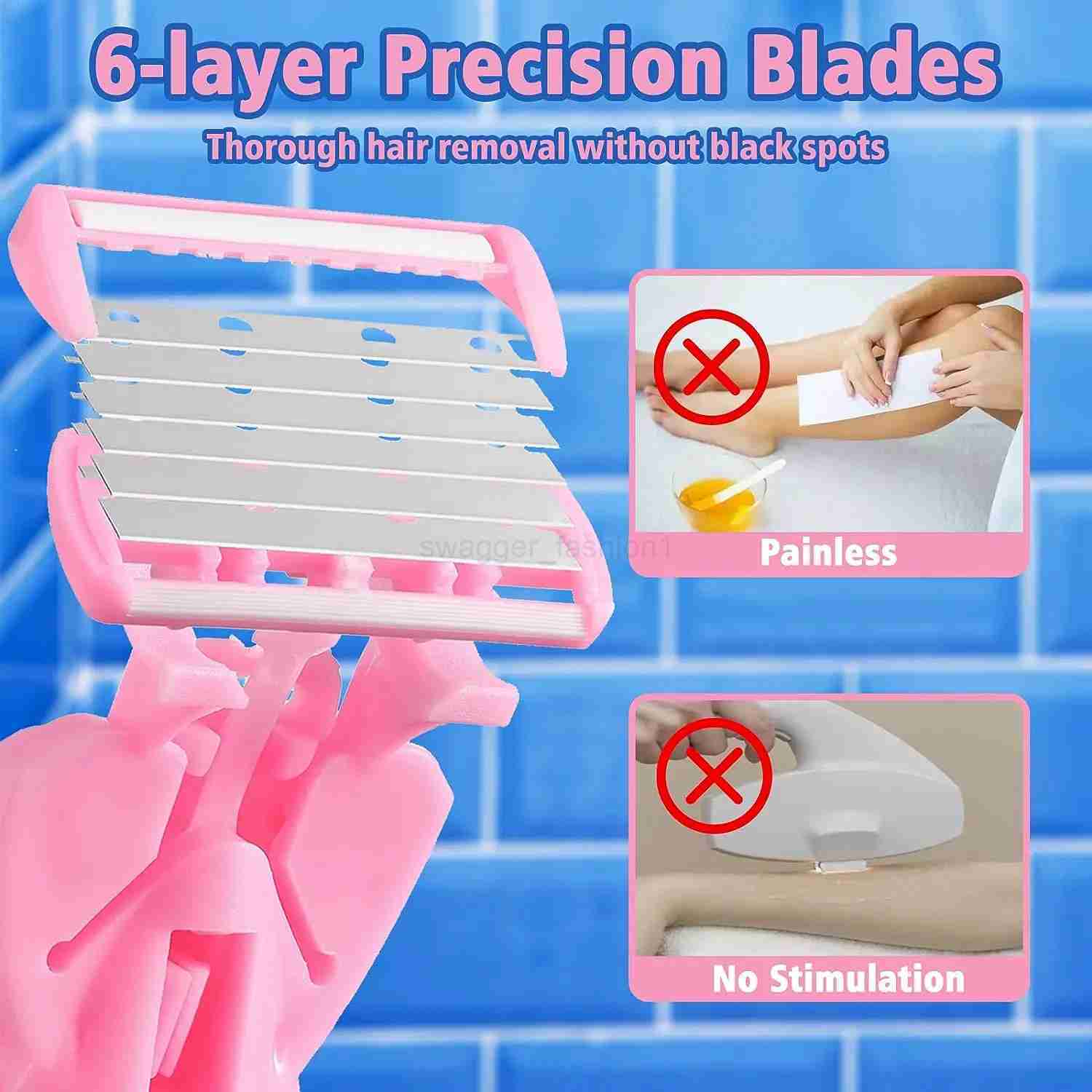 High Quality Men Safety Razor Blade 6-Layer Germany Stainless Steel Shaving Blades Manual Shaver Head B240709