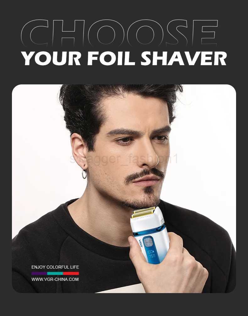 VGR Electric Shaver Professional Electric Dual Foil Shaver for Men Washable IPX6 Rechargeable Portable Mesh Trimmer V-362B240709