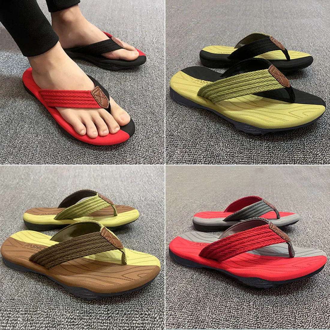 Summer Men Flip Flops Massage Slippers Skid-proof Good Quality Double Sole Shoes Soft Comfortable Big Size Male Shoes 240713