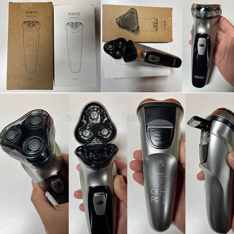 Mens Electric Shaver For Men Shaving Machine SOEYE Beard Trimmer 3D Floating Blade Washable USB Recharge Hair Cutting MachineB240709